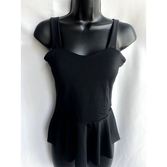 Kiava Other - Kiava Black Tankini Swim Top Size S Babydoll Ruffle Girly Classic Cute Classy